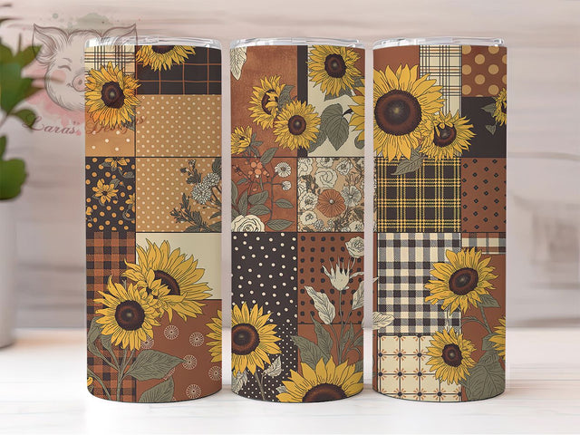 Cottagecore Sunflower 20oz Tumbler, Sunflower Design, Rustic Tumbler, 20oz Sublimation, PNG Design, Vintage Mug, Boho Gift Sublimation Lara' s Designs 
