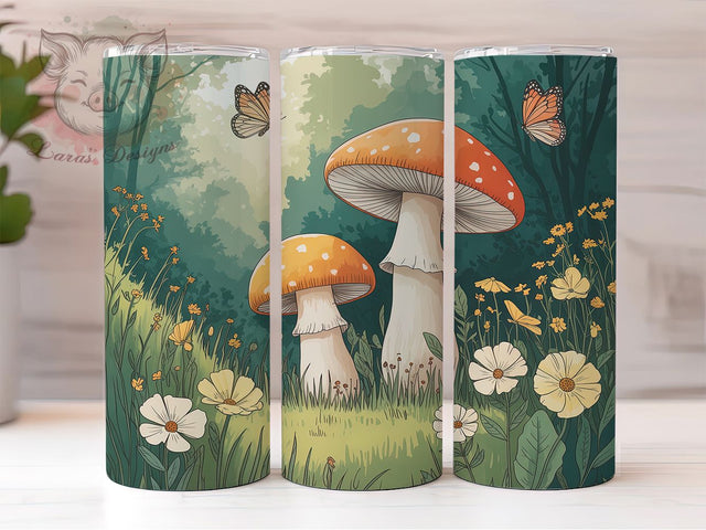 Cottagecore Wildflower Butterfly 20oz Tumbler, Wildflower Cup Wrap, Butterfly Sublimation Design, 20Oz Tumbler Wrap, Rustic Cottagecore Cup, Nature Inspired Design, Botanical Butterfly Tumbler Sublimation Lara' s Designs 