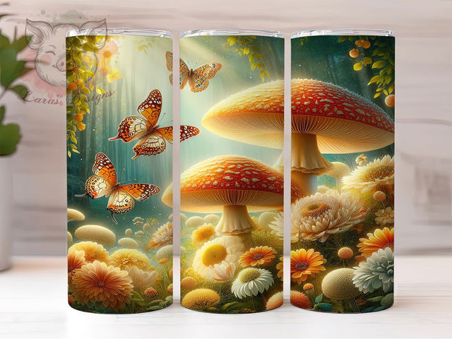 Cottagecore Wildflower Butterfly 20oz Tumbler, Wildflower Cup Wrap, Butterfly Sublimation Design, 20Oz Tumbler Wrap, Rustic Cottagecore Cup, Nature Inspired Design, Botanical Butterfly Tumbler Sublimation Lara' s Designs 