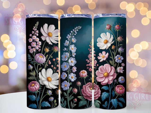 Cottagecore Wildflowers Boho 20oz Tumbler, Cottagecore Aesthetic, Boho Tumbler, Floral Wrap, Rustic Style, Sublimation Wrap, 20Oz Tumbler Sublimation SvggirlplusArt 