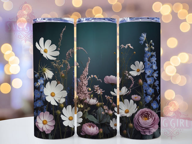 Cottagecore Wildflowers Boho 20oz Tumbler, Cottagecore Aesthetic, Boho Tumbler, Floral Wrap, Rustic Style, Sublimation Wrap, 20Oz Tumbler Sublimation SvggirlplusArt 