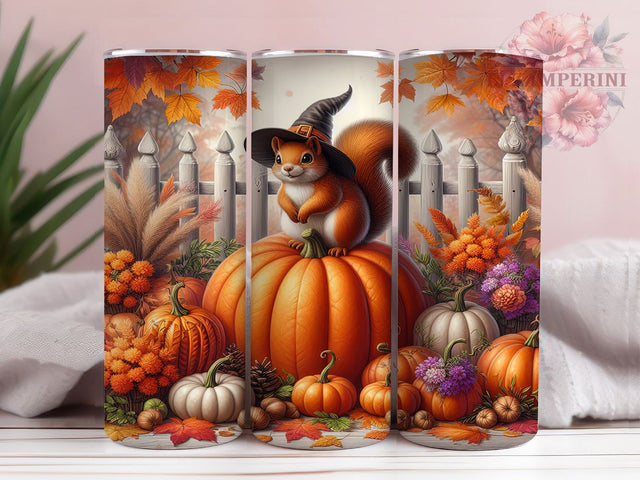 Cottagecore Woodland Squirrel Tumbler, Woodland Animal Wrap Design, Rustic Farmhouse Style, Autumn Sublimation PNG, Cozy Forest Aesthetic, 20oz Tumbler Sublimation, Cute Woodland Creature Sublimation Li Zamperini 