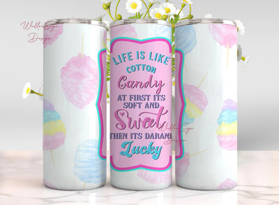 Cotton Candy, Label, Life is Like, Pastel Watercolor Rainbow, Sublimation, 20 oz Skinny Tumbler, Instant Download Sublimation WillowSageDesign 