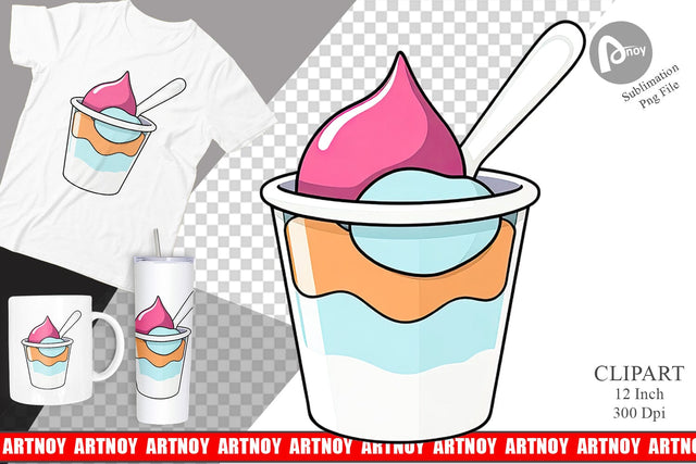 Cotton Candy Scoop Clipart Sublimation artnoy 
