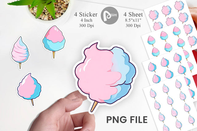 Cotton Candy Scoop Sticker Sublimation artnoy 