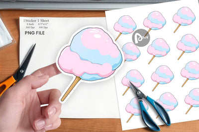 Cotton Candy Scoop Sticker Sublimation artnoy 