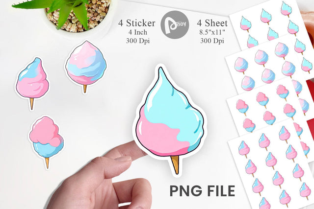 Cotton Candy Scoop Sticker Sublimation artnoy 