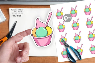 Cotton Candy Scoop Sticker Sublimation artnoy 