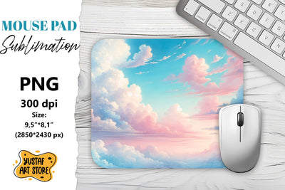 Cotton Candy Sky mouse pad sublimation. SVG Yustaf Art Store 