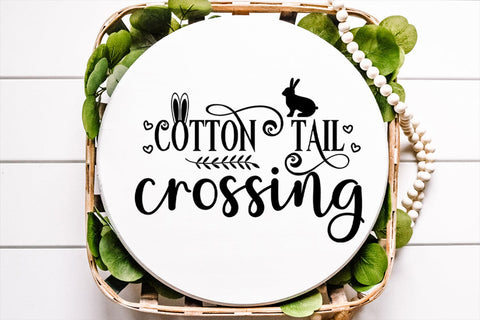 Cotton Tail Crossing SVG I Easter Door Sign SVG I Easter SVG SVG Happy Printables Club 