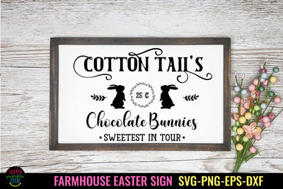 Cotton Tail's Chocolate SVG I Farmhouse Easter Sign SVG SVG Happy Printables Club 