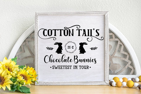Cotton Tail's Chocolate SVG I Farmhouse Easter Sign SVG SVG Happy Printables Club 