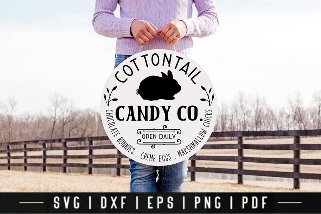 Cottontail Candy Co | Farmhouse Easter Sign SVG SVG CraftLabSVG 