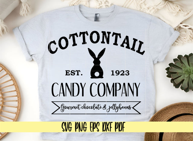 Cottontail Candy Company Easter Sign Est 1923 - Easter Bunny Design - Digital Cut File for Cricut - SVG PNG PDF DXF EPS SVG DigitalDesigns365 
