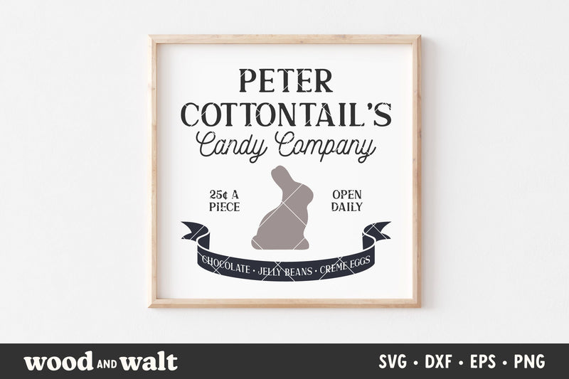 Cottontail Candy Company SVG | Easter Sign SVG SVG Wood And Walt 