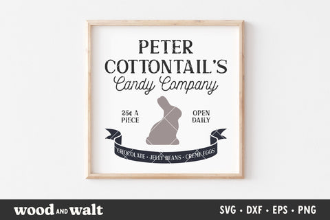 Cottontail Candy Company SVG | Easter Sign SVG SVG Wood And Walt 