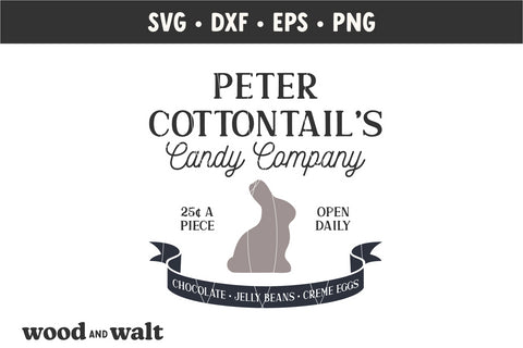 Cottontail Candy Company SVG | Easter Sign SVG SVG Wood And Walt 