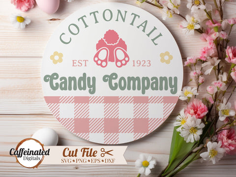Cottontail Candy Round Sign SVG SVG Caffeinated SVGs 