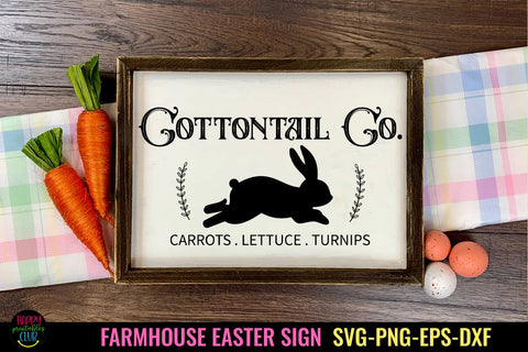 Cottontail Co SVG I Farmhouse Easter Sign SVG I Easter SVG SVG Happy Printables Club 