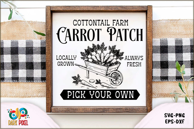 Cottontail farm carrot patch locally grown always fresh pick your own SVG Sublimation Shetara Begum 