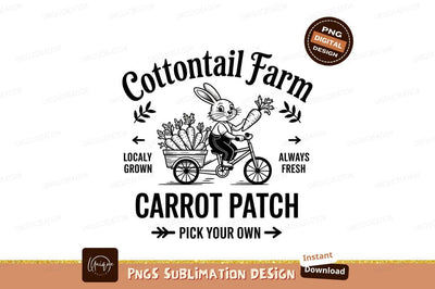 Cottontail Farm Rabbit Carrot Patch Sublimation Png Sublimation Designangry 