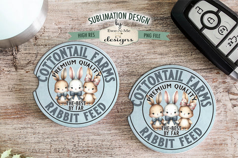 Cottontail Farm Rabbit Feed Sublimation Design | Round PNG Sublimation Ewe-N-Me Designs 