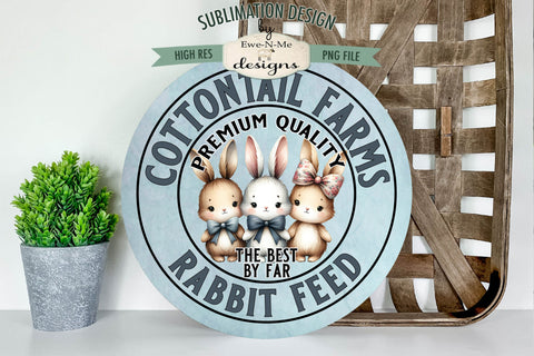 Cottontail Farm Rabbit Feed Sublimation Design | Round PNG Sublimation Ewe-N-Me Designs 