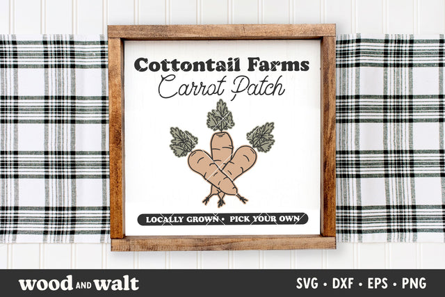 Cottontail Farms Carrot Patch SVG | Easter Sign SVG SVG Wood And Walt 