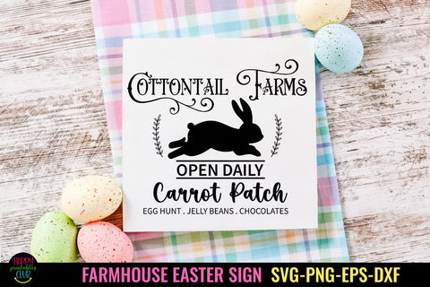Cottontail Farms SVG I Farmhouse Easter Sign SVG I Easter SVG Happy Printables Club 