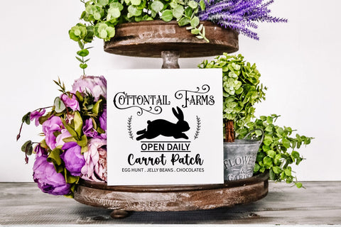 Cottontail Farms SVG I Farmhouse Easter Sign SVG I Easter SVG Happy Printables Club 