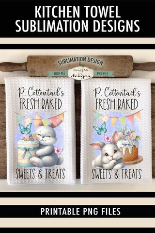 Cottontail Sweets & Treats Sublimation Kitchen Towel Designs Sublimation Ewe-N-Me Designs 