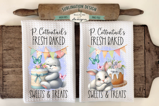 Cottontail Sweets & Treats Sublimation Kitchen Towel Designs Sublimation Ewe-N-Me Designs 