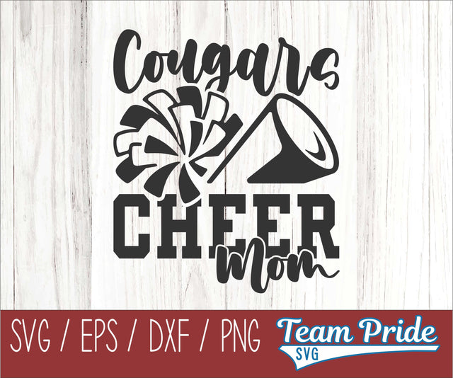 Cougars Cheer Mom SVG Digital Download Printable - SVG, EPS, DXF, PNG SVG Team Pride SVG 