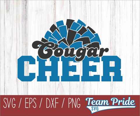Cougars Cheer Pom Pom SVG Digital Download Printable - SVG, EPS, DXF, PNG SVG Team Pride SVG 