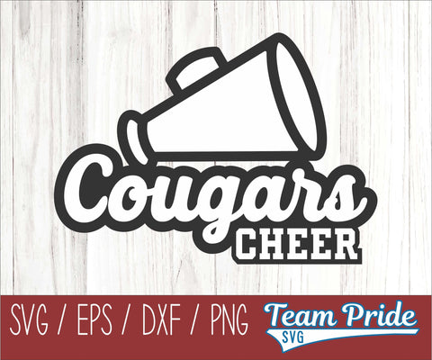 Cougars Cheer SVG Printable Digital Download SVG, EPS, DXF, PNG SVG Team Pride SVG 