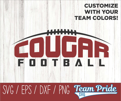 Cougars Football SVG Digital Download Printable - SVG, EPS, DXF, PNG 2 SVG Team Pride SVG 