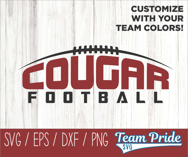 Cougars Football SVG Digital Download Printable - SVG, EPS, DXF, PNG 2 SVG Team Pride SVG 