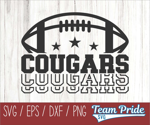 Cougars Football SVG Digital Download Printable - SVG, EPS, DXF, PNG 4 SVG Team Pride SVG 