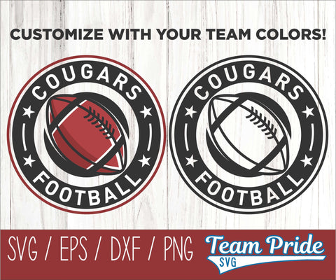 Cougars Football SVG Digital Download Printable - SVG, EPS, DXF, PNG 5 SVG Team Pride SVG 