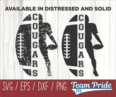 Cougars Football SVG Digital Download Printable - SVG, EPS, DXF, PNG SVG Team Pride SVG 