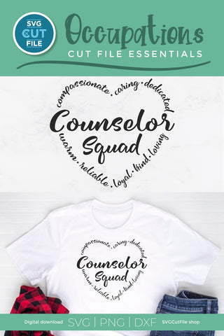 Counselor squad svg, counselor svg heart text SVG SVG Cut File 