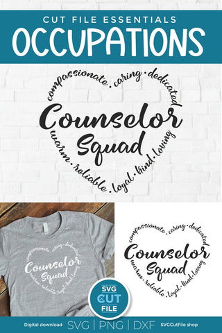 Counselor squad svg, counselor svg heart text SVG SVG Cut File 