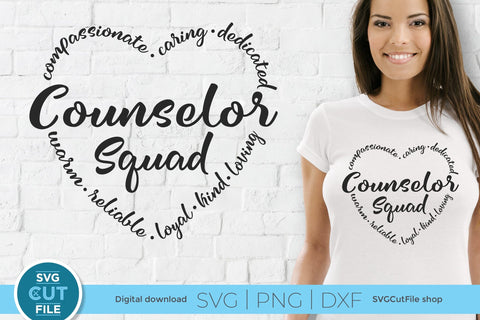 Counselor squad svg, counselor svg heart text SVG SVG Cut File 