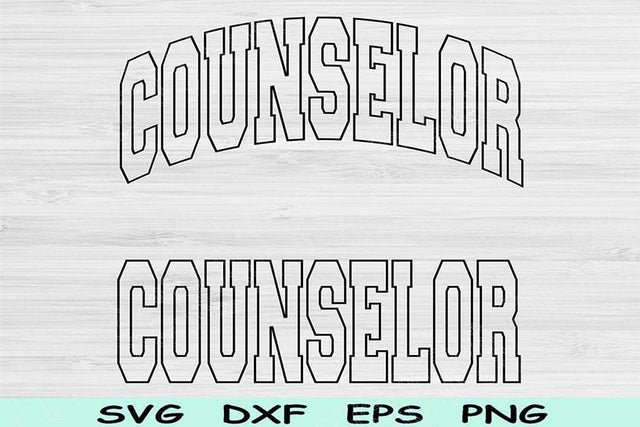 Counselor Svg Dxf Cut File, Counselor Png, Guidance Counselor Svg Files For Cricut, Therapist Svg Wave Block Text Sublimation Digital Design SVG TiffsCraftyCreations 