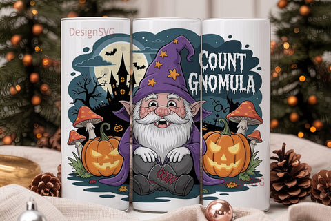 Count Gnomula 20oz Tumbler Wrap Sublimation DesignSVG 