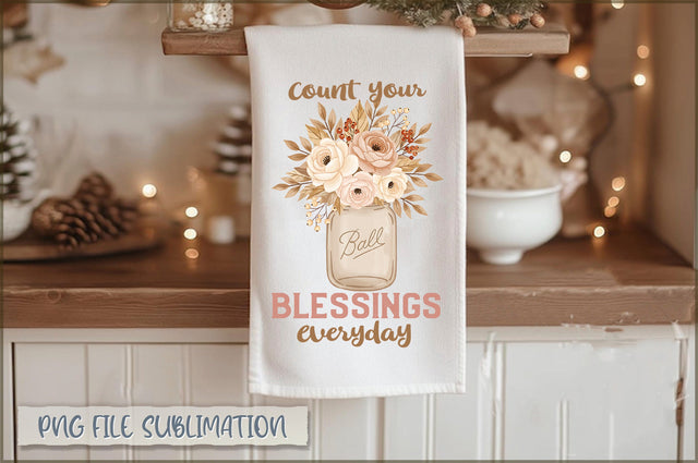 Count your blessings everyday Towel PNG Sublimation Shetara Begum 