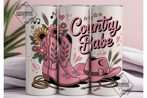 Country Babe 20oz Tumbler Wrap Sublimation sassyprint 