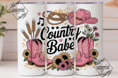 Country Babe 20oz Tumbler Wrap Sublimation sassyprint 