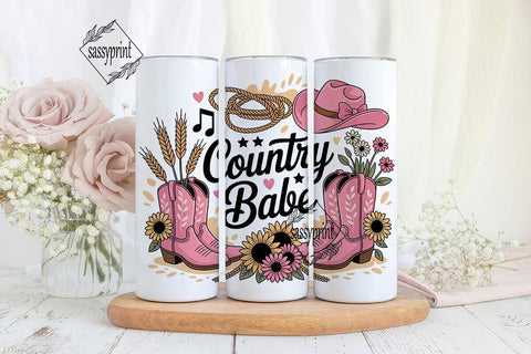 Country Babe 20oz Tumbler Wrap Sublimation sassyprint 
