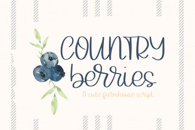 Country Berries, Script Font for Cricut, Farmhouse Cursive Handwritten Font Font Designing Digitals 